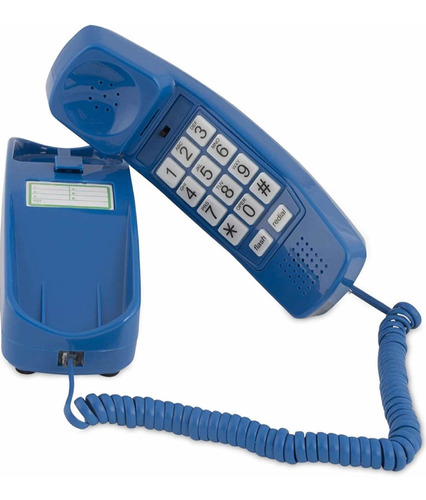 Teléfono Antiguo Año 1960 Color Azul De Pared