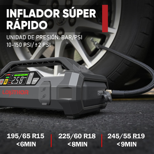 Arrancador Bateria Compresor Portátil 2000a Linterna 4 En 1