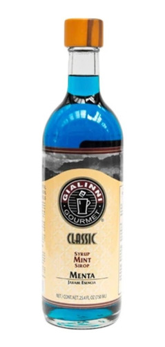 Jarabes Esencia Gialinni - Botella 750 Ml - Sabor Menta Azul