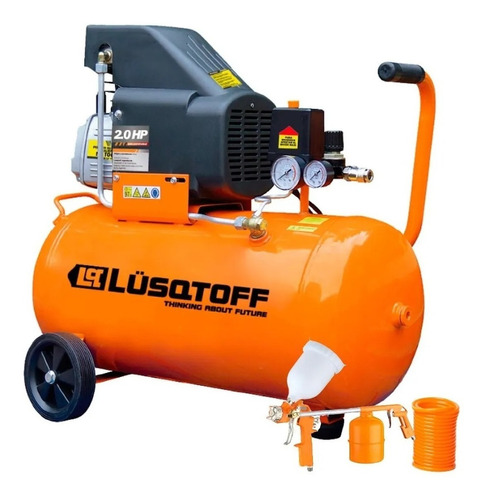 Compresor de aire eléctrico portátil Lüsqtoff LC-2025BK 25L 2hp + Manguera + 2 Pistolas