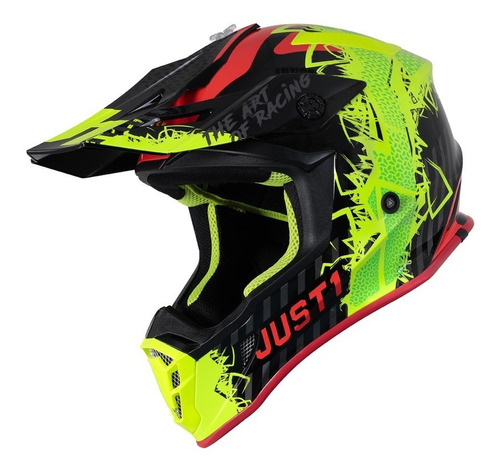 Casco Motocross Just1 J38 Mask Amarillo/rojo/negro Teo Motos