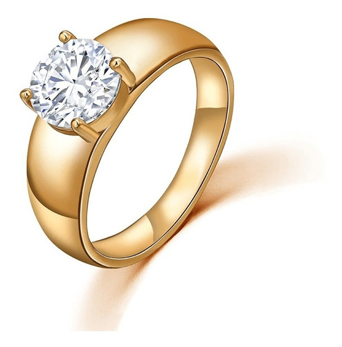 Oferta! Anillo Elegante Cincón Aniversario Baño De Oro 18kt 