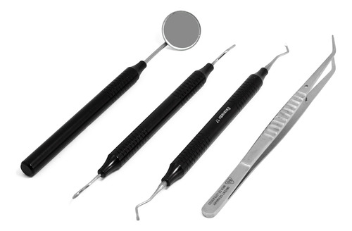 Juego Exploracion Dental Negro 4 Pzs Base 6b Aleman Premium Negro