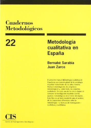 Metodologia Cualitativa En España, De Bernabe       [et Al  ] Sarabia Heydrich., Vol. N/a. Editorial Centro De Investigaciones Sociologicas, Tapa Blanda En Español, 2007