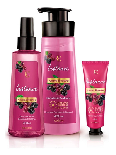 Kit Instance Amora Silvestre Desod + Hidratante + Creme Mãos