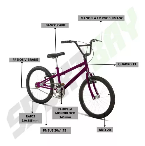 Bicicleta Aro 20 Pro Tork Ultra Freio V Break Preto Fosco Cor