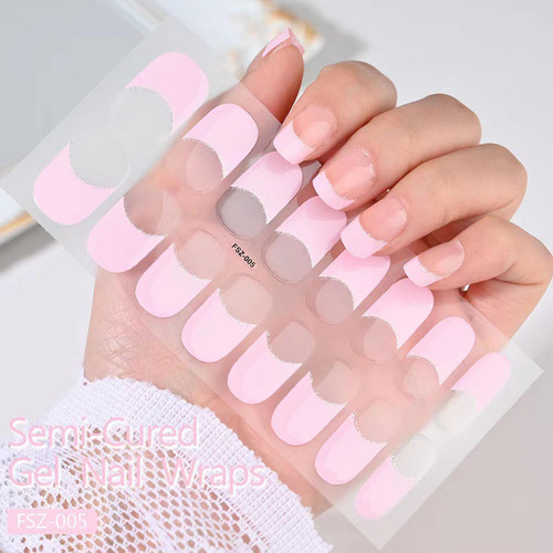 3 Envolturas De Uñas De Gel Semicuradas, Tiras De Uñas