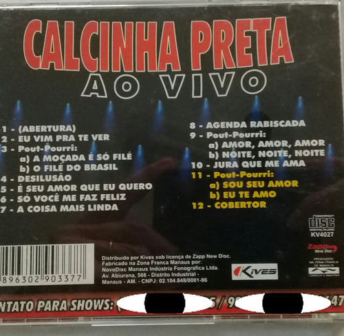 Cd Calcinha Preta -a Moçada É Só Filé, Ao Vivo- (Usado)