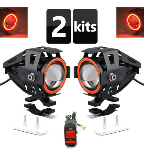 2 X Angel Eyes U7 Motocicleta Led Luces De La Motocicleta