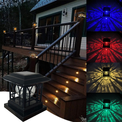 Faros De Columna Solar Para Exteriores, Valla De Jardín, Val