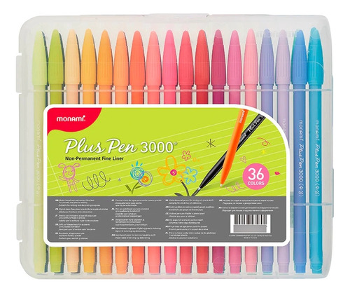 Set De Marcadores Monami Plus Pen 3000 36 Colores 