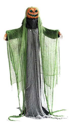 Halloween Pumpkin Head Monster Haunted House Front Door
