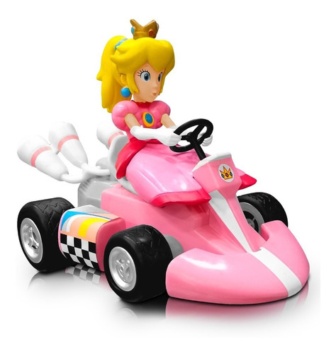 Princesa Kart Super Mario Bros Figuras Carro Juguete Peach