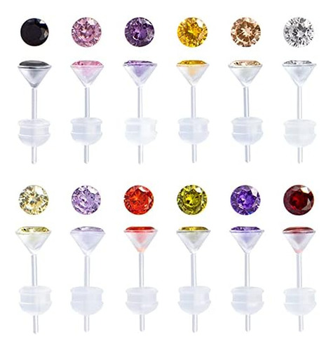 12 Pares De Aretes De Plástico Para Oídos Sensibles, Aretes