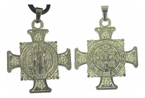 Medalla Cruz San Benito De Nursia Proteccion Exorcismo 4,5cm