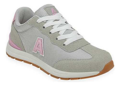 Zapatilla Addnice Kids Los Angeles Ii Cordon Gris Con Rosa