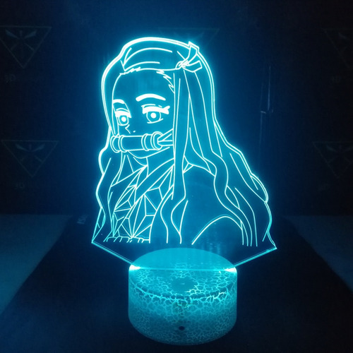 Imagen 5 de 10 de Lámpara 3d Nezuko Kamado Demon Slayer Base Agrietada