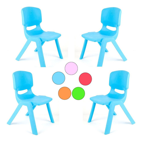 Silla Infantil Set X 4 Disponible En 5 Colores Combinables