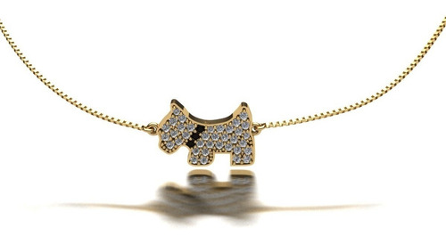 Colar Cachorro De Ouro 18k Imediata Cor Amarelo