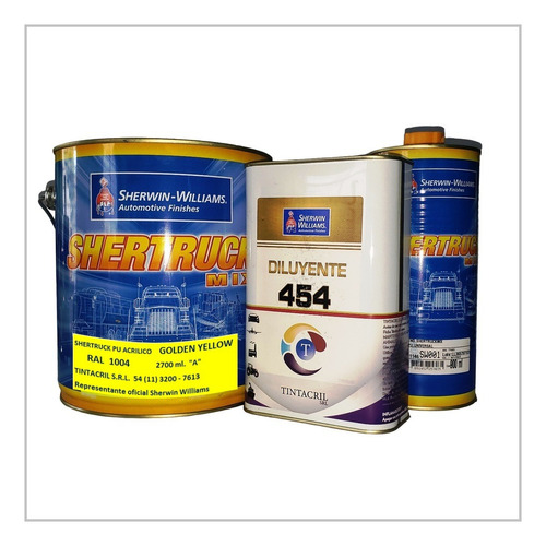 Pintura Poliuretano Ral 1004 Kit X 4.5 Lts. Amarillo Oro