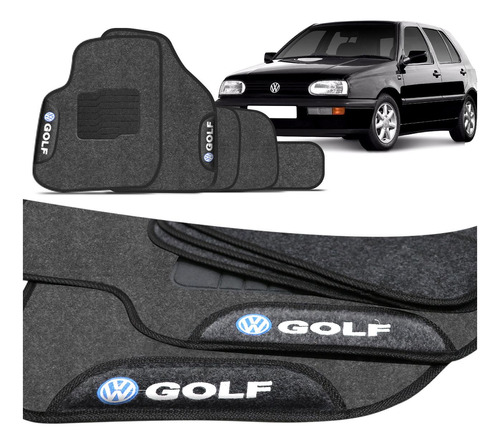 Tapete Golf Importado 95 A 98 Carpete Grafite Logo Bordado