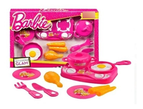 Juguete Nena Barbie Set Cocina Glam Accesorios