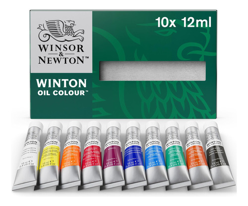 Winsor & Newton Winton Oil Color Paint Set, 10 Tubos De 12 M