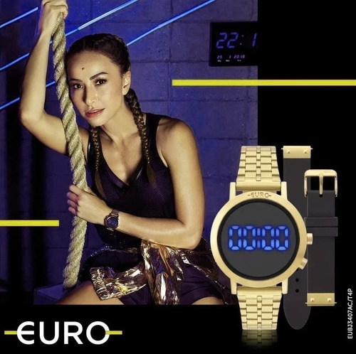 Imagem 3 de 6 de Relógio Euro Feminino Fashion Fit Dourado Eubj3407aa T4p