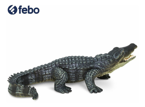 Imagen 2 de 4 de Cocodrilo Reptil Safari Figura Animal Colección Muñeco Febo