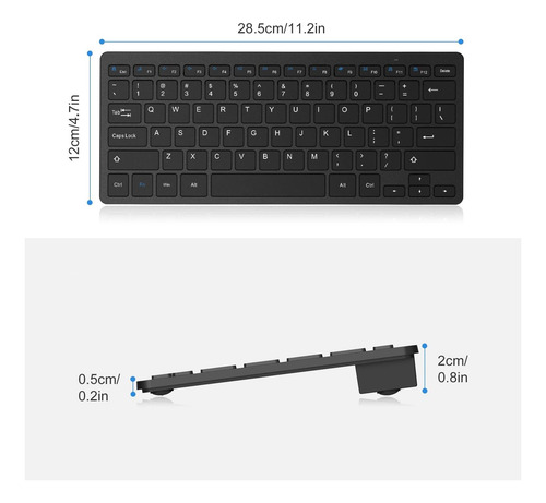 Omoton Teclado Inalámbrico Bluetooth P/ Tablet Pc Notebook