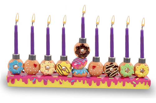 Resina Pintada A Mano Chanukah Menorah  Tema Menorahs P...