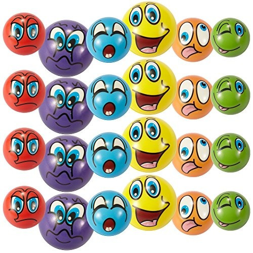 Conjunto De 24 Emoji Face Espuma Pelotas Suaves De Estrés No