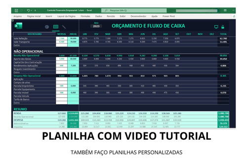 Planilha Controle Financeiro Empresarial Completa Atualizada