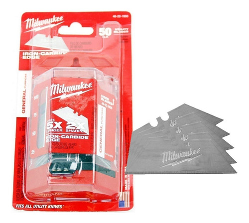 Repuesto Cuchillo Cartonero 50 Piezas En Trapecio Milwaukee