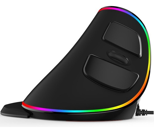 Mouse vertical Delux  Ergonomic Series M618Plus RGB black