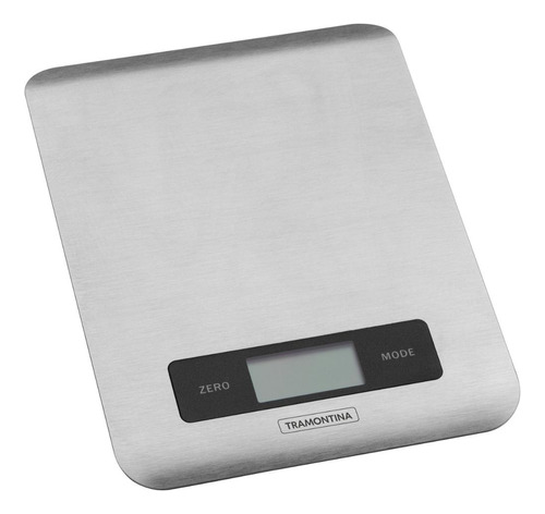 Báscula digital de cocina Tramontina Inox adecuada, color gris, capacidad máxima de 5 kg