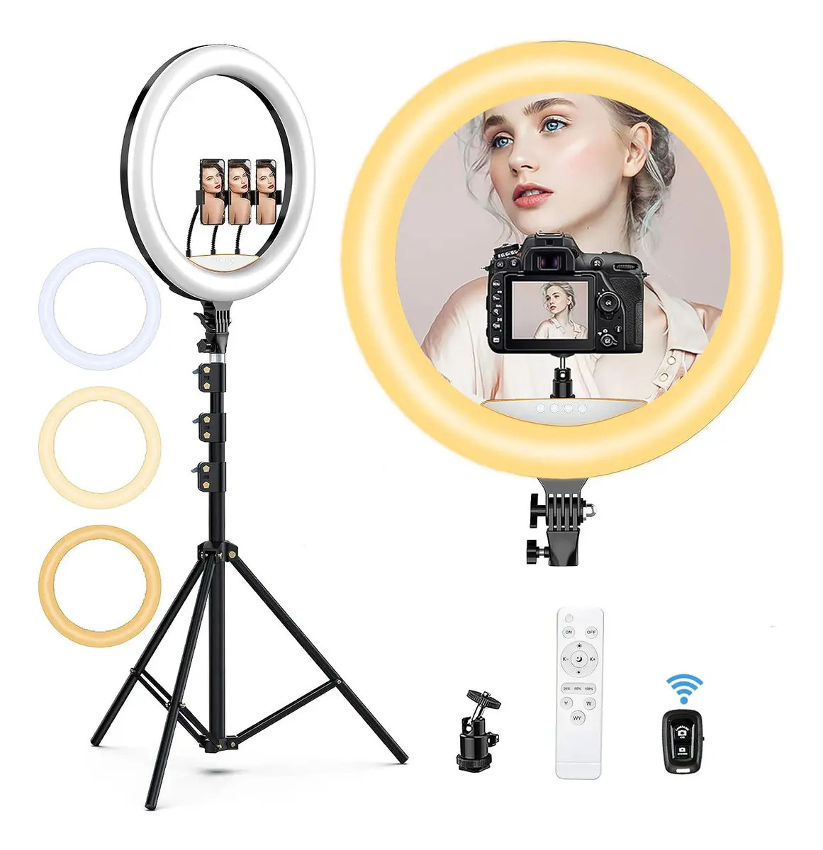 Aro De Luz Led Profesional 18 Pulgadas(45cm) Con 2.1m Tripie,para camara,celular
