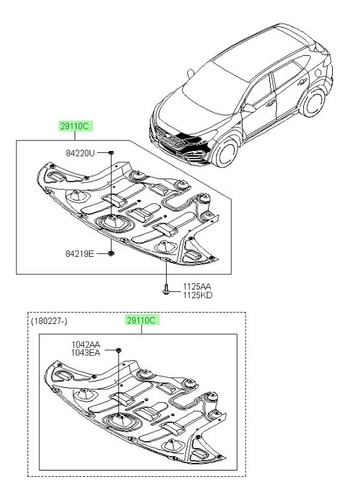 Cubre Motor Inferior Para Hyundai Tucson 2015 2019