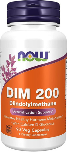 Suplemento Dim 200 Diindolylmethane Now 90 Capsulas