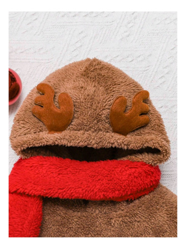 Bebé Niño Capucha Teddy Con Bordado De Dibujos Animados