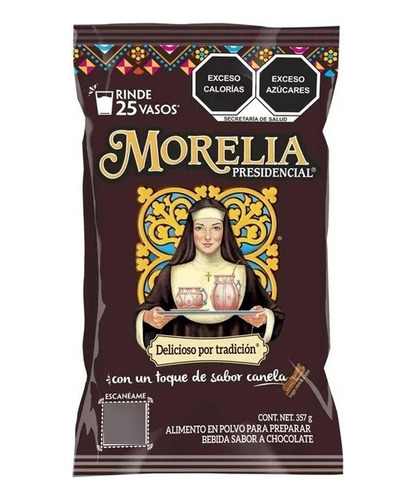 Caja Chocolate En Polvo Morelia Presidencial De 357grs/24b