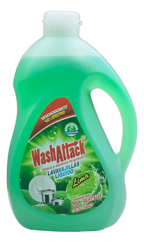 Washattack Lavavajillas Liquido (lima) 2.8lts X6.