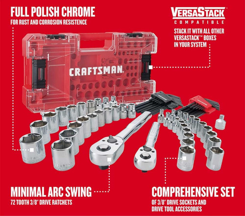 Juego De Dados Versastack De 71 Piezas Craftsman Cmmt 45071