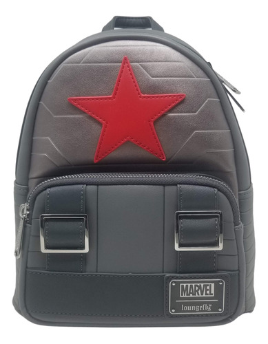 Loungefly Winter Soldier Cosplay Mini Mochila, Gris, Classi.