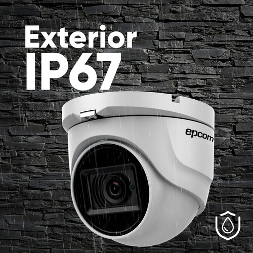 Epcom Kit De 4 Camaras De Seguridad Metalicas Eyeball 8mp Protección Ip66 Para Uso Exterior + Dvr 4ch Turbohd Con Detección De Movimiento Y Salida De Alarma +2tb Hdd Modelo Ev8004e4k-plus+2tb