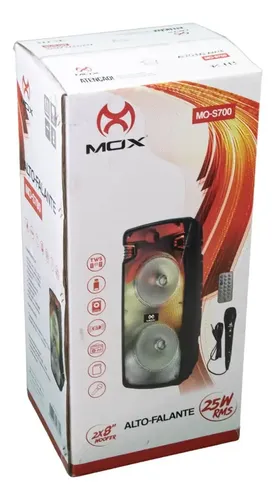 Caixa De Som Mox Bluetooth Karaoke Microfone Led S700 | Frete grátis