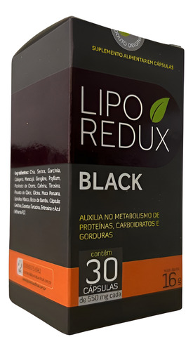 Suplemento Térmogênico Lipo Redux Black 30 Cáps