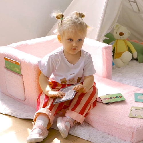 Alimorden Sofá Convertible 2 En 1 De Sherpa Para Niños