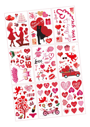 9 Uds. Pegatinas Para El Día De Valentín, Calcomanías De