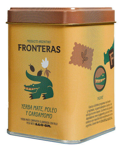 Latita De Yerba Orgánica Fronteras 110gr. Poleo Y Cardamomo